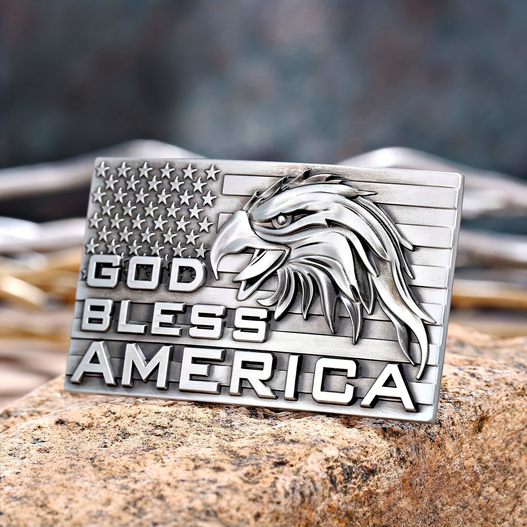 Patriotic Eagle Flag Belt Buckle for Men - Unique Denim Accessory for  Casual and Formal Wear