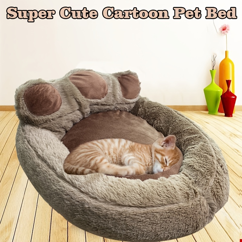 Comfort Soft Plush Dog & Cat Bed with Removable Cushion