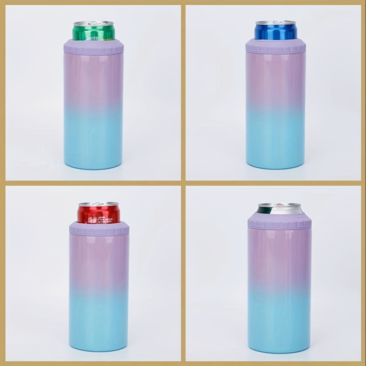 Stainless Steel Double Layer Vacuum Can Cooler 16oz Sleeve for Camping Car Home