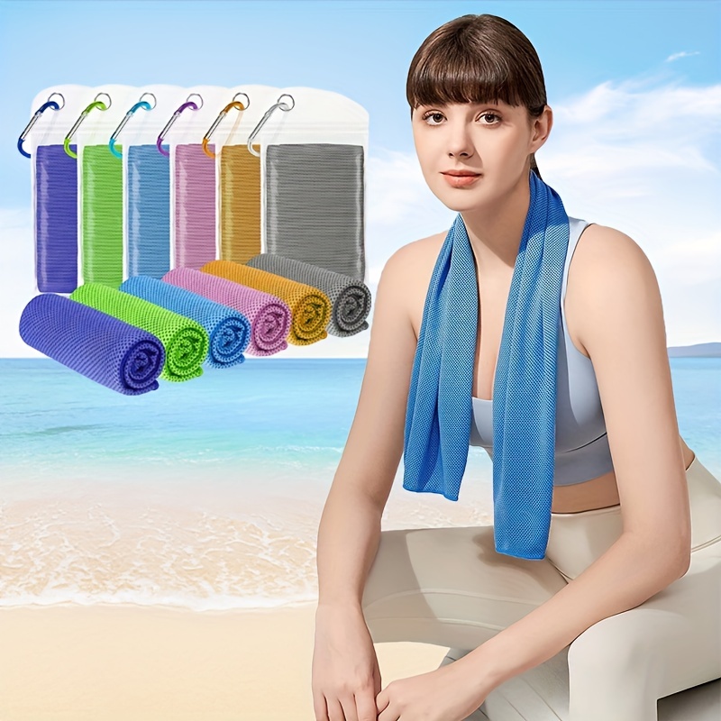 

1pc Cooling Towel (40"x12"/101.6cmx30.48cm), Ice Towel, Soft Breathable Towel, Microfiber Towel For Yoga, Sport, Running, Gym, Workout, Camping, Fitness, Workout & More Activities