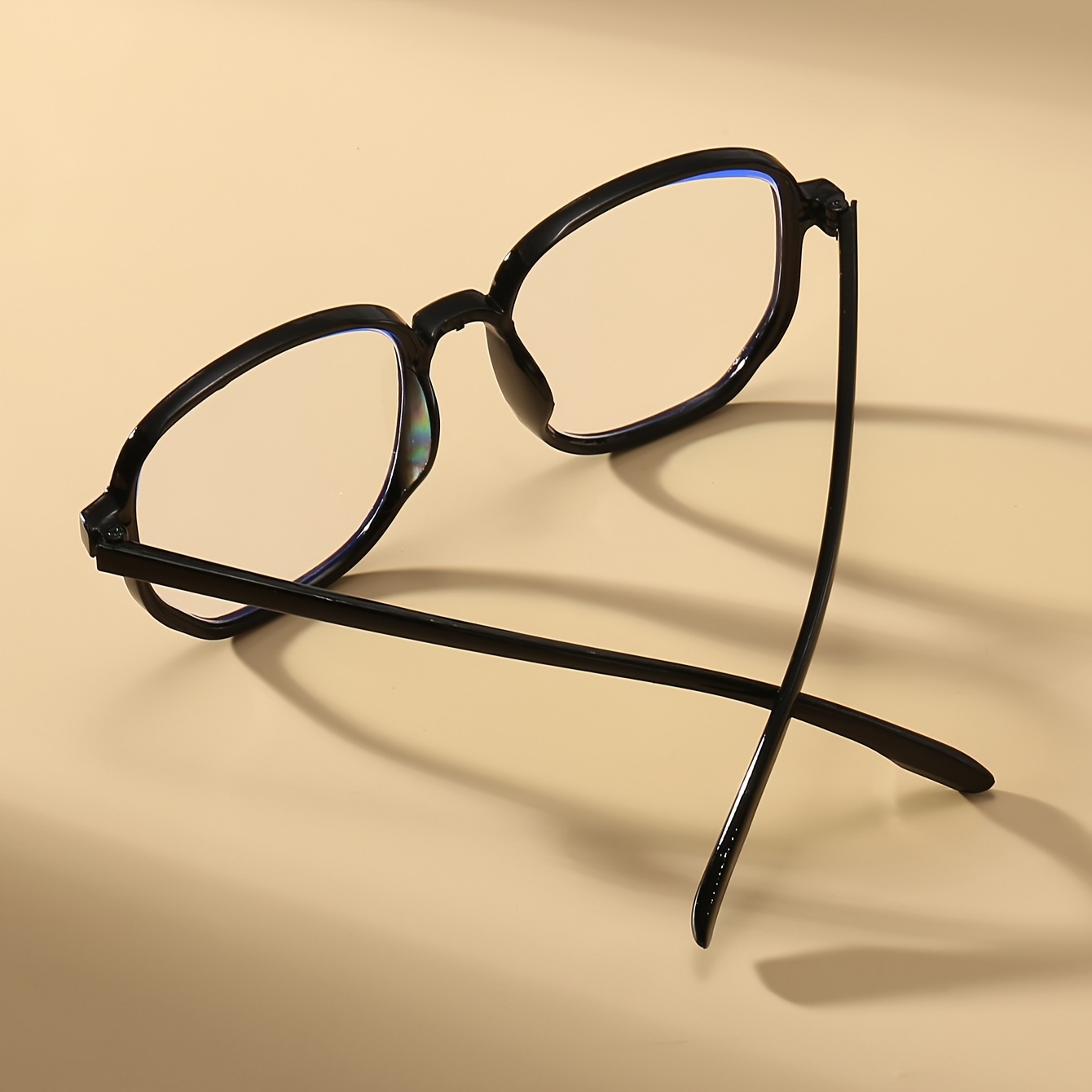Square Frame Clear Lens Glasses Minimalist Decorative - Temu