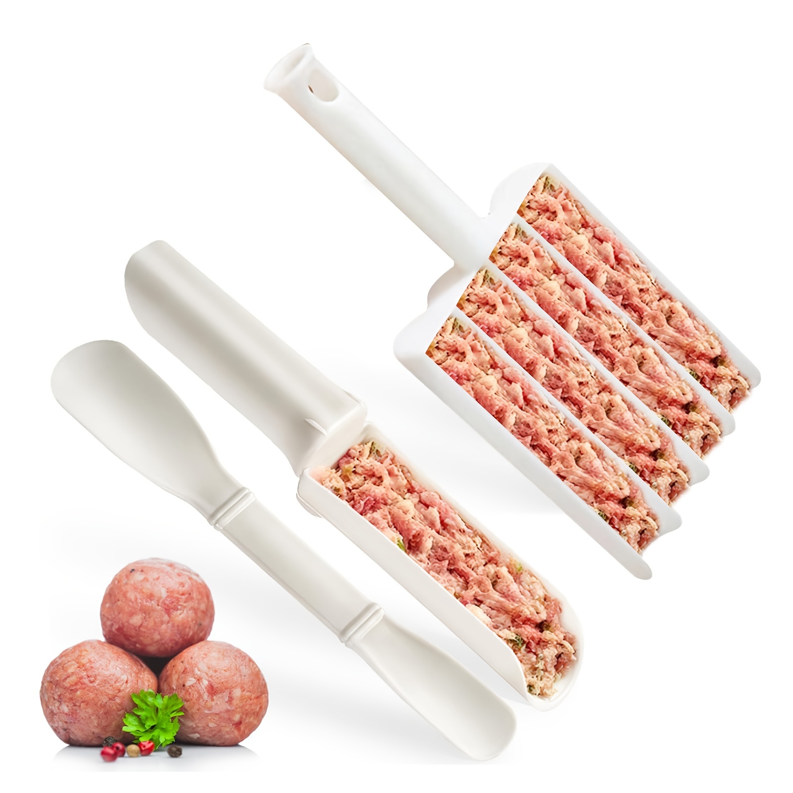 New Kitchen Gadgets Cooking Sausage Maker Plastic Meatball Machine Set  Fried Fish Mouth Meat Making Ball Mold Spoon