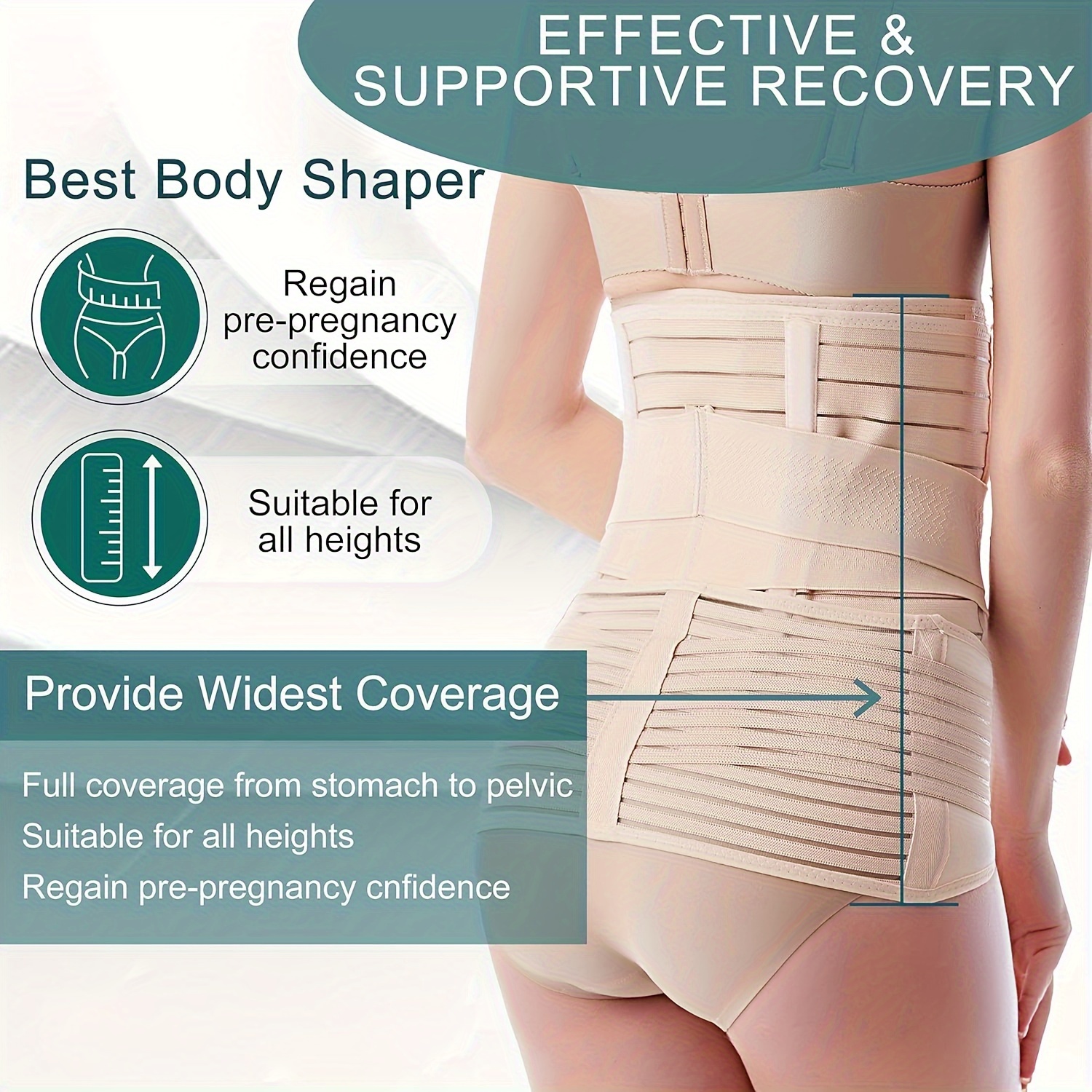  3 in 1 Postpartum Belly Band - Postpartum Belly Support  Recovery Wrap, After Birth Brace, Slimming Girdles, Body Shaper Waist  Shapewear, Post Surgery Pregnancy Belly Support Band (S/M, Beige) : Health
