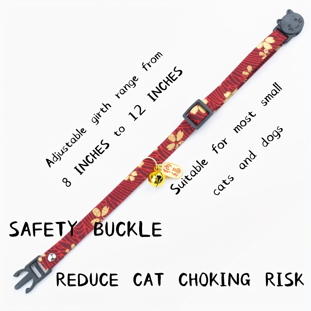 Cute Safe Cat Collars With Bells Breakaway Design For Pet Safety Decoration, Save Money On Temu