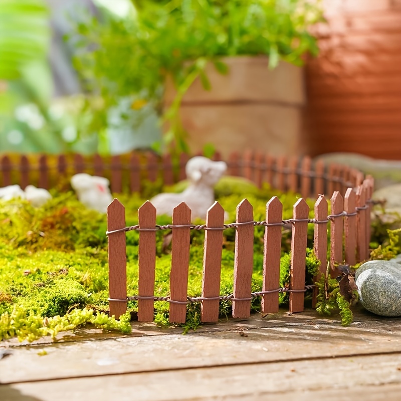1 mini clôture, décoration de jardin et bonsaï, 35,4'' x 2'' Clôture  micro-paysage, clôture décorative, ornements de clôture en bois succulents