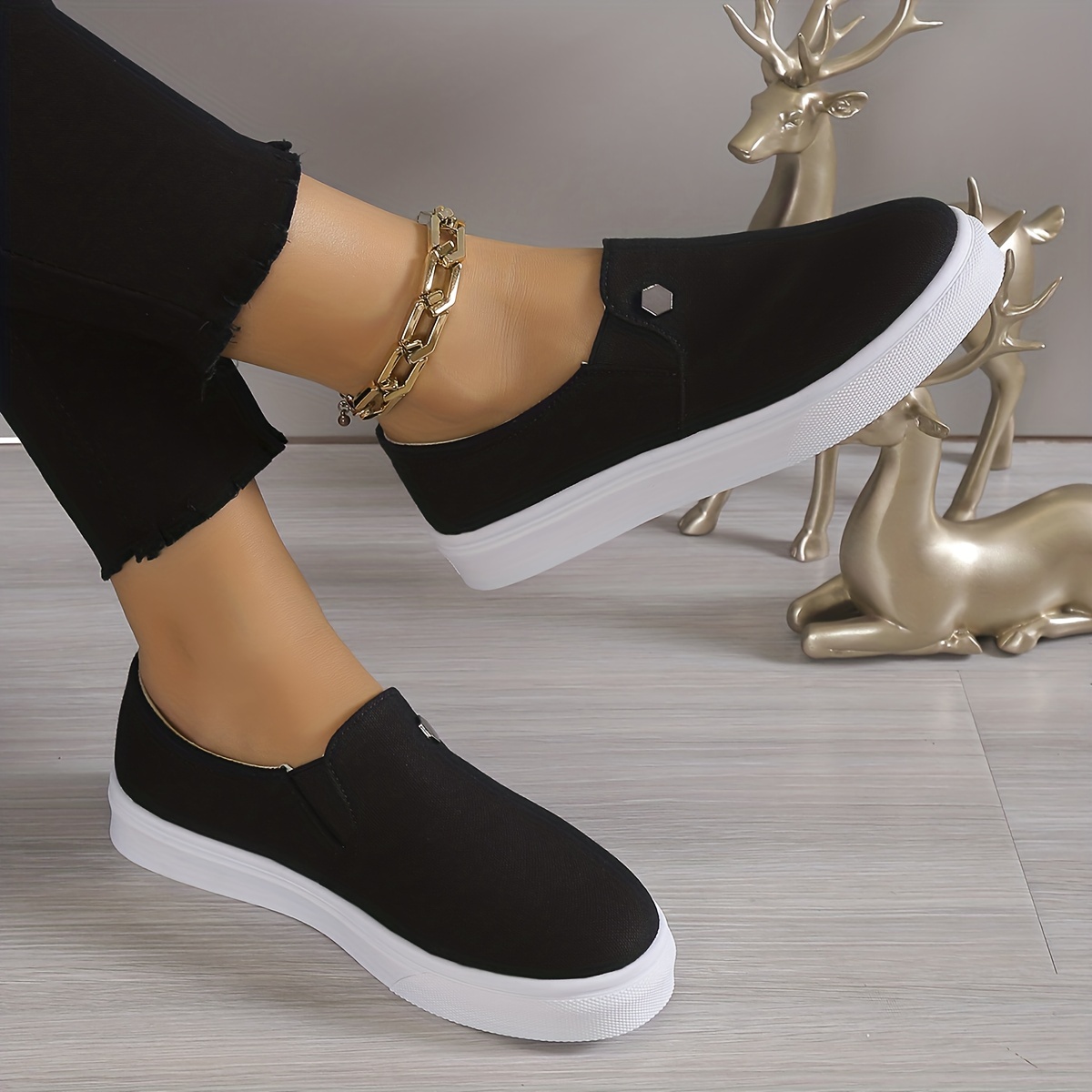 Zapatos Planos Minimalistas De Color Sólido Para Mujer, Zapatos Deportivos  Al Aire Libre Informales Y Versátiles, Zapatos Blancos