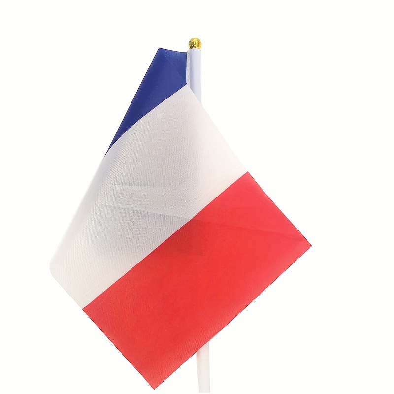 Lot de 10 petits drapeaux français avec baguette en plastique, mini drapeau  français de la France, drapeau national français pour célébrer la Coupe du  monde 14 x 21 cm : : Jardin