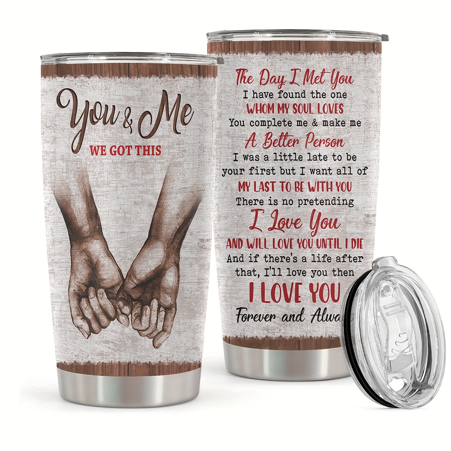 

1pc, To Wife Husband 20oz Stainless Steel Tumbler With Lid, Valentines Day Stainless Steel Tumbler Gift, Wife Birthday Valentine's Day Gifts Ideas, Anniversary I Love You Romantic Gifts For Him Her