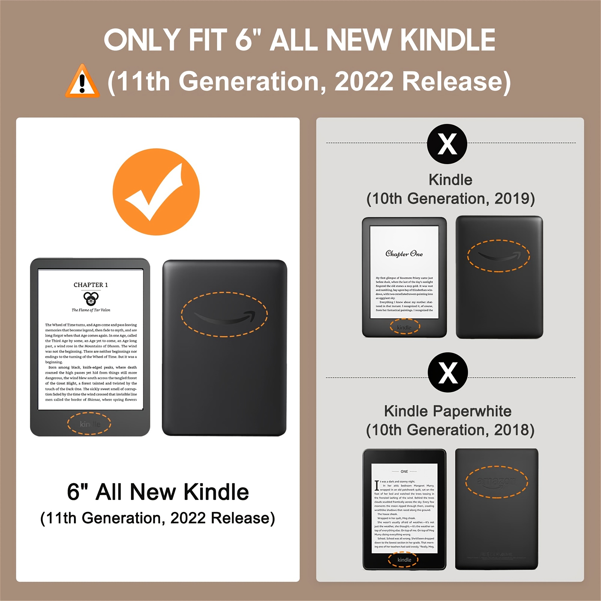 Clear Case Pour Kindle 11ème Génération 2022 De 6 Pouces (NON COMPATIBLE  Avec Kindle Paperwhite/Oasis), Coque Arrière En Silicone TPU Souple Et Mince