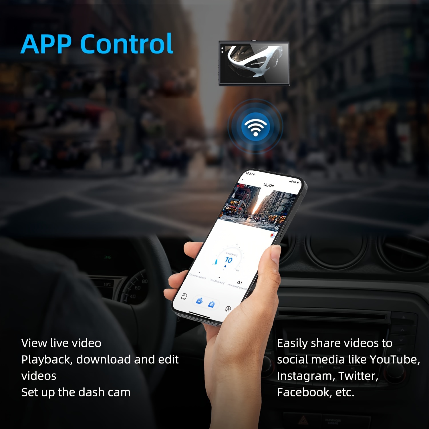 4k wifi app contral gps car