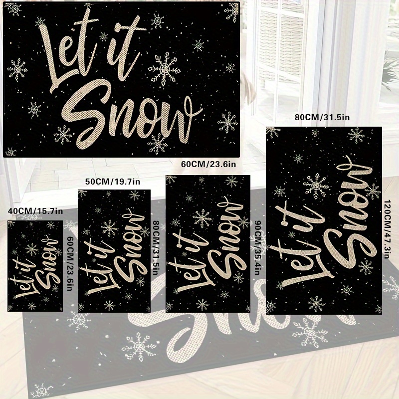 Let It Snow Christmas Door Mat, Indoor Mat, Creative Doormat, Non