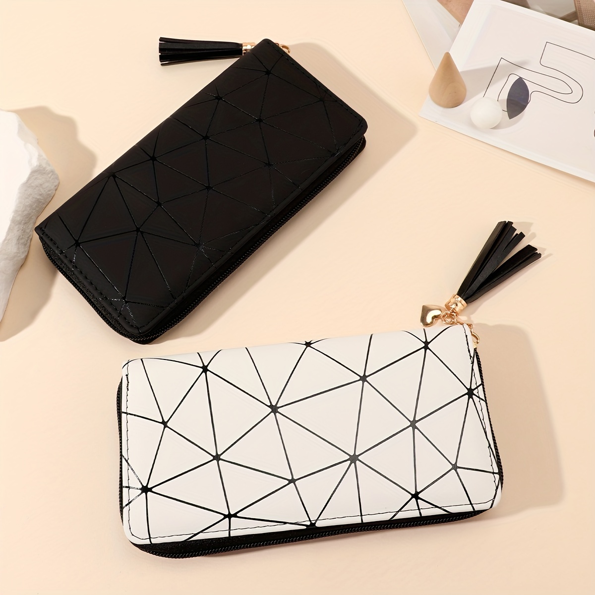 Tassel Decor Long Wallet, Foldable Solid Color Clutch Purse, Simple Mobile  Phone Bag With Card Slots - Temu