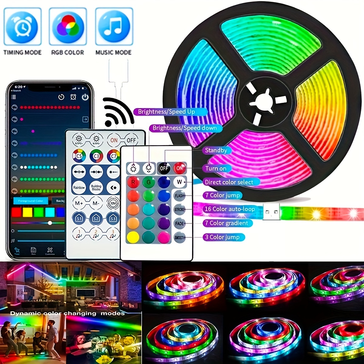 10m / 65.6ft Neon Led Strip Lights, Wifi Rgbic Neon Rope Lights