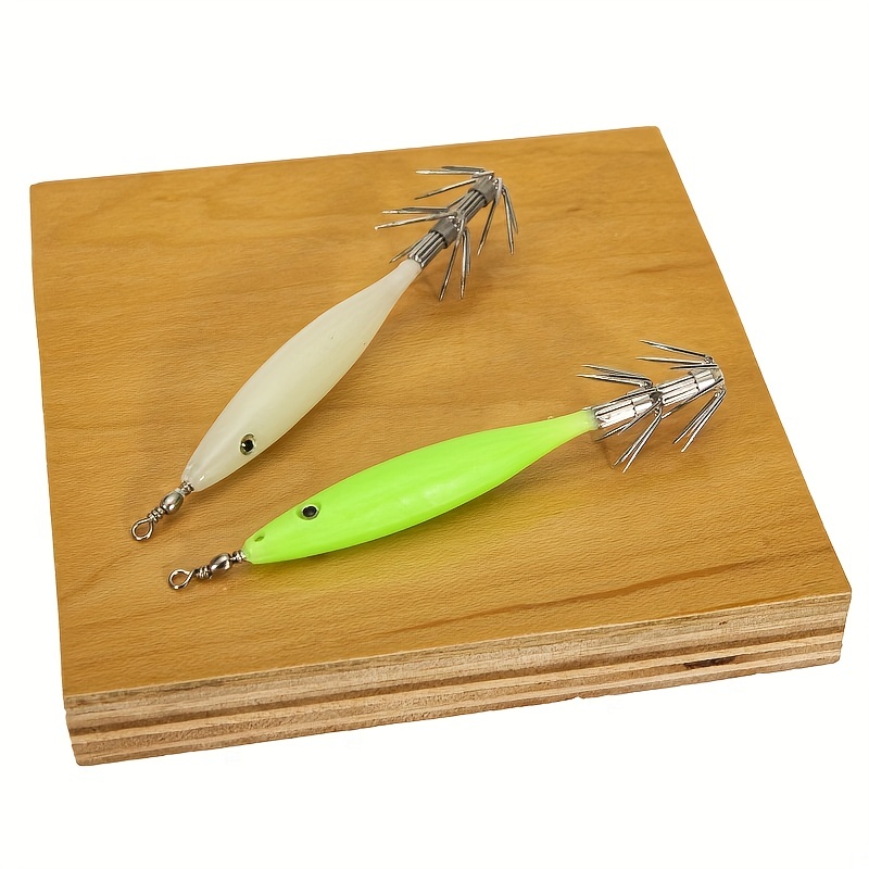 Squid jig Hooks, 20PCS #2.0 - #4.0 Luminous Squid Jig Hooks Wood Shrimp Jig  Umbrella Hooks