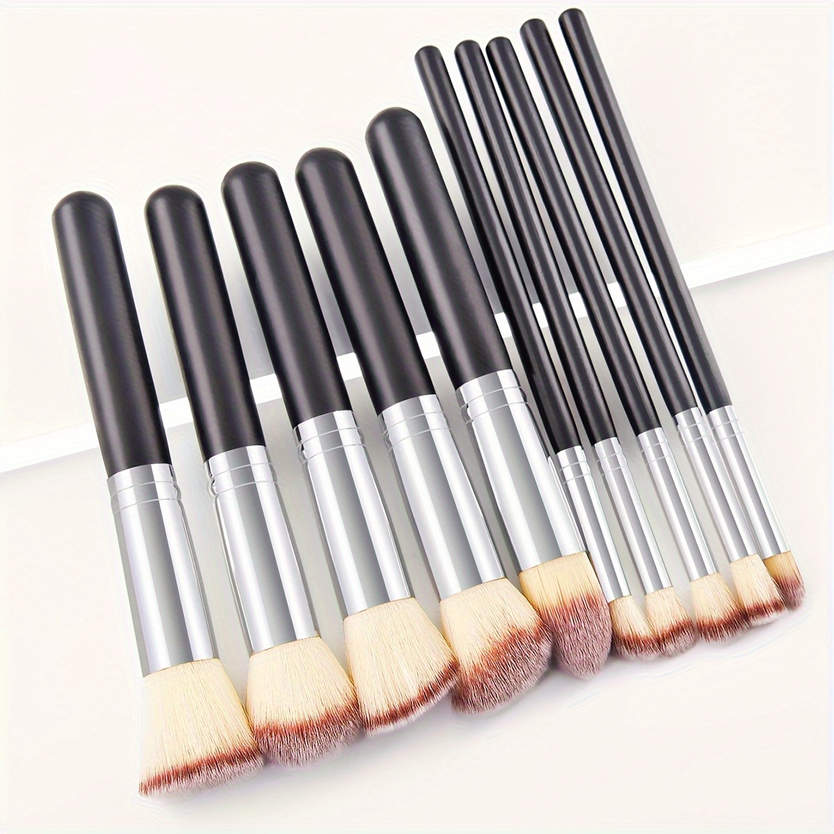 Makeup Brush Kit, 5 Large Size & 5 Small Size Professional For Foundation,  Blush, Concealer, Powder, Highlighter & Eyeshadow, Cruelty Free Soft  Bristles & Wooden Handle, Ideal Gift For Friends And Girls - Temu