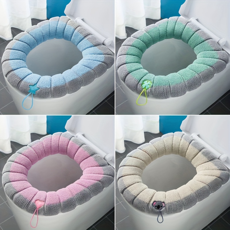 

Two-color Seat Cushion Household Seat Cushion Toilet Seat Cover Mat Winter Thickened Toilet Cover Toilet Seat Ring Mat Washable