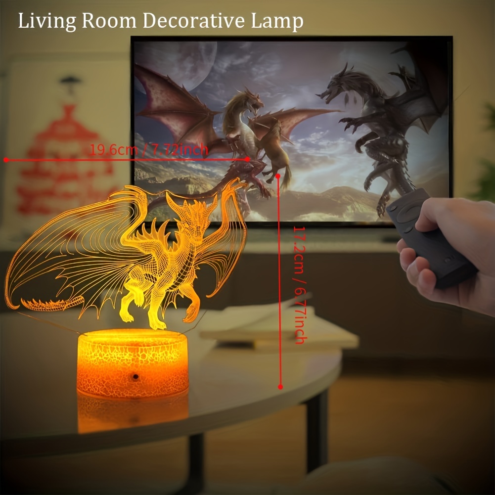 Ammonite Dragon Lamp 3d Dragon Night Light Toy 16 Colors - Temu