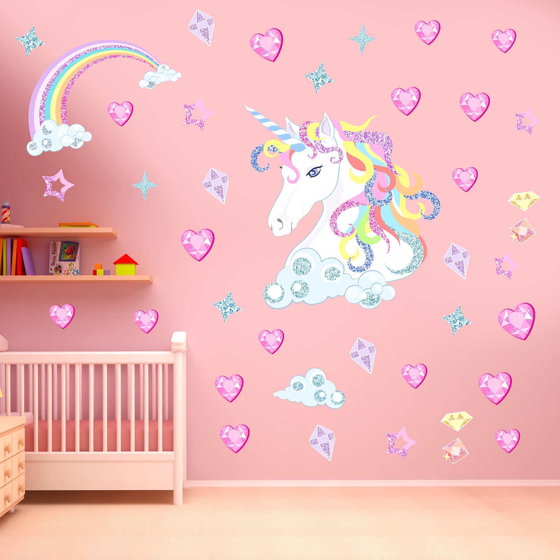 Cartoon Cute Unicorns Star Heart Unicorn Wall Stickers Nordic Style Kids  Room Livingroom Decor DIY Home Wall Decals Sticker From Hoob, $6.38