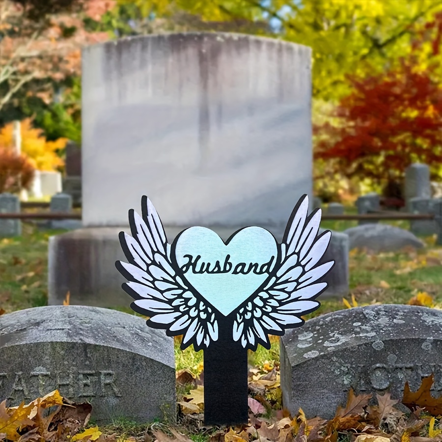 Personalized Memorial Plaques for Outdoors Fisherman With Wings Fisherman  Dad Grave Marker Metal Garden Stakes Cemetery Decor Memorial Gifts Sympathy