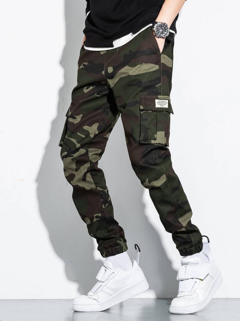 Mens Camo Print Flap Pocket Cargo Pants | Free Shipping For New Users ...