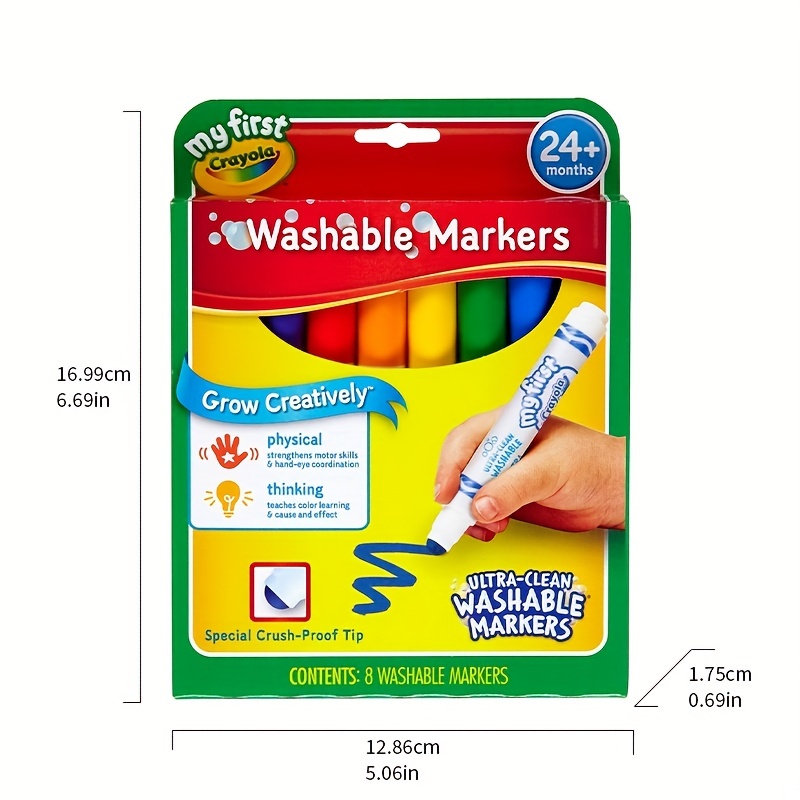My First Tripod Grip Toddler Washable Markers Child 8 Pieces, Check Out  Today's Deals Now