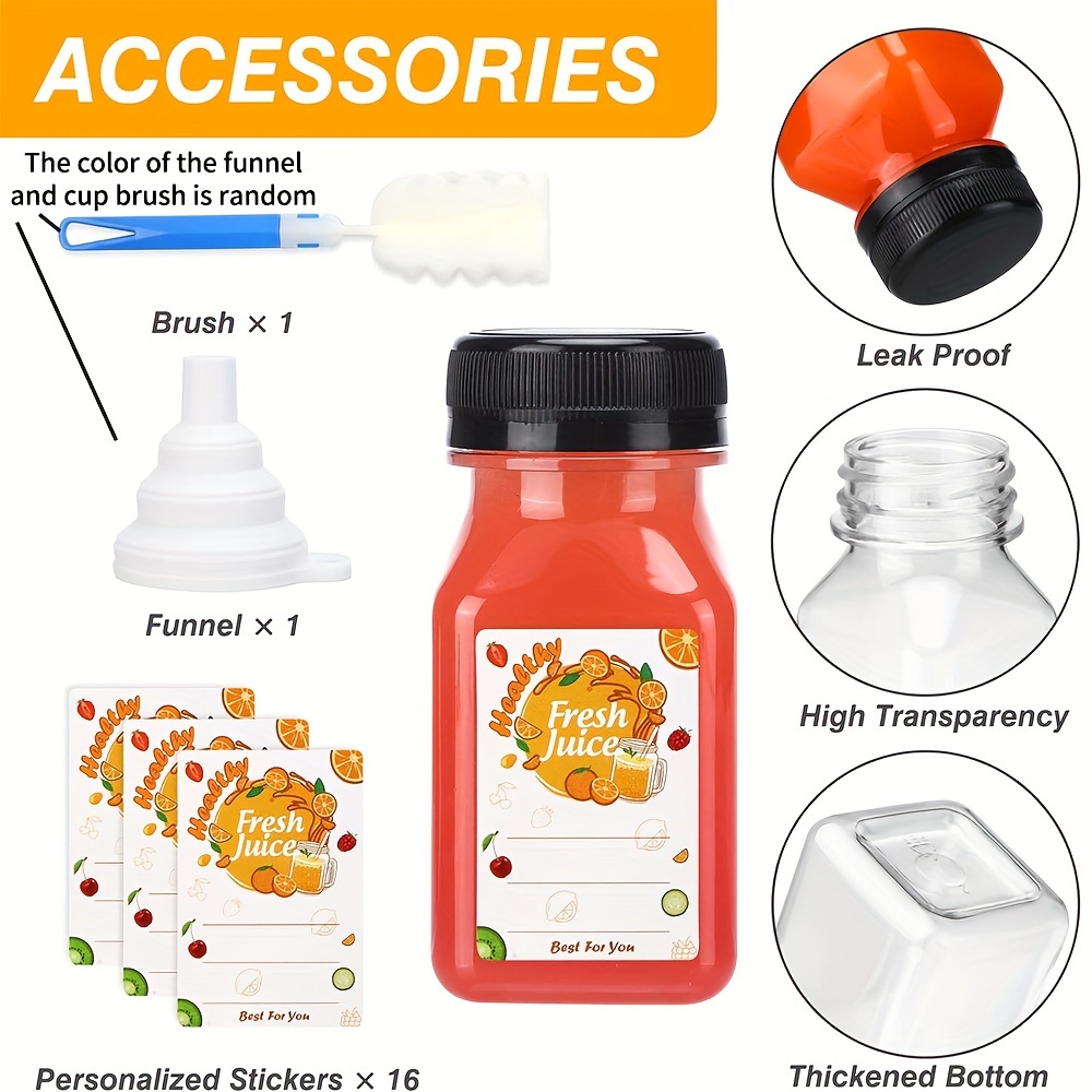 Plastic Juice Bottles With , Plastic Bottles With , Juice Containers With  Lids For Fridge, Reusable Smoothie Bottles, Refillable Water Bottles, Empty  Juice Bottles, Outdoor Supplies, Camping Supply,back To School Supplies -  Temu