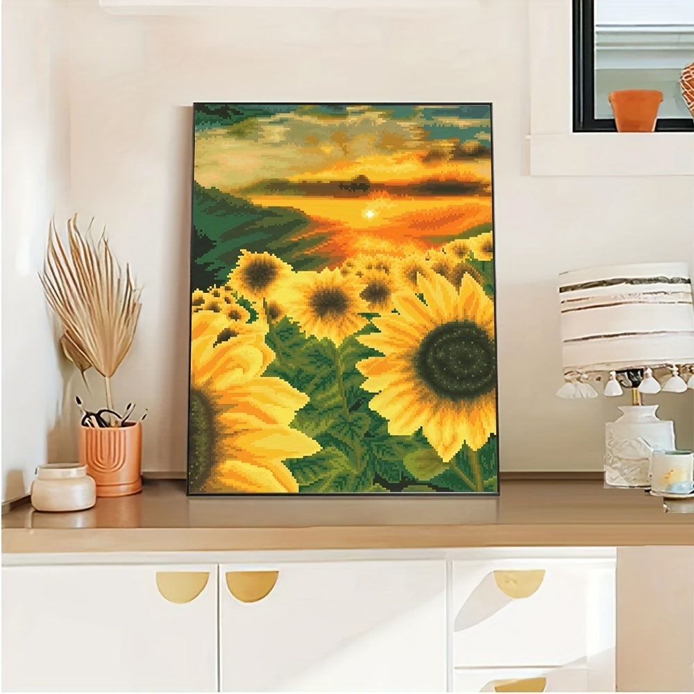 Diy Diamond Painting Decoration Sunflower Diamond Art Mosaic - Temu