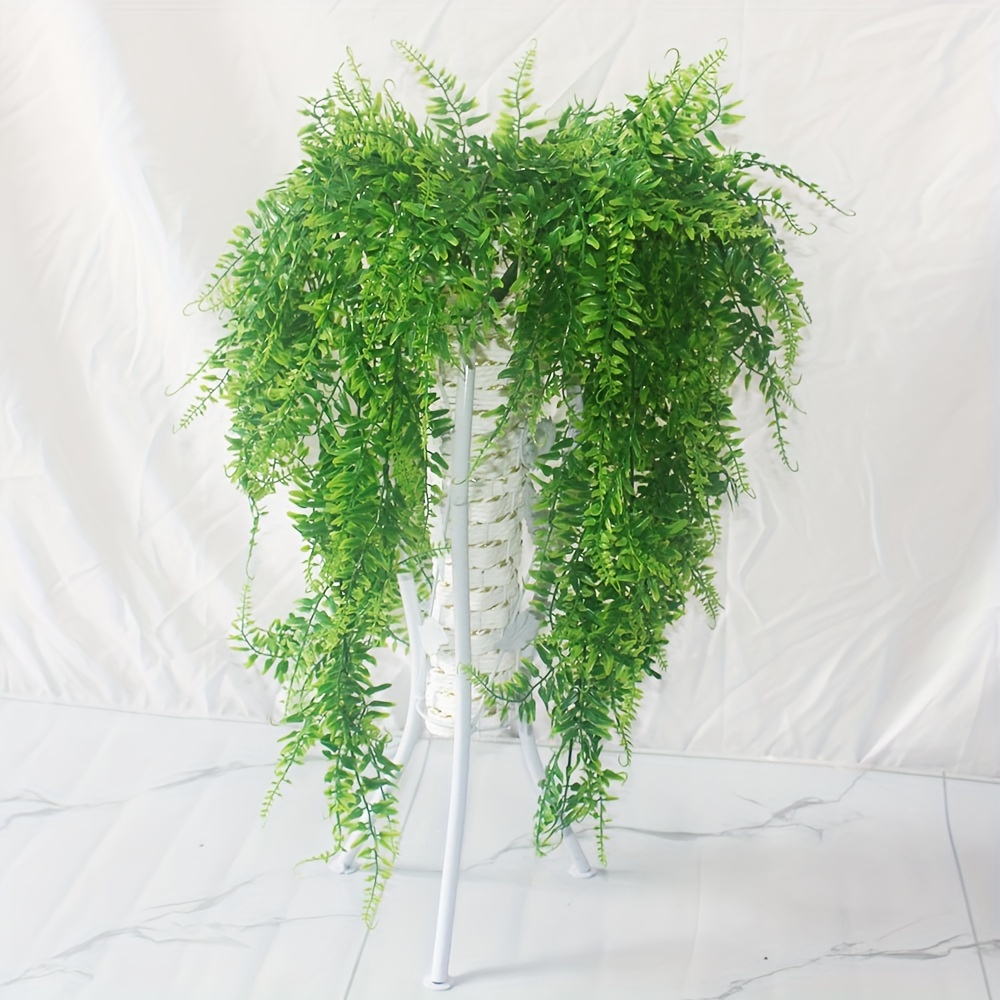 Paquete de plantas colgantes de imitación pared de hiedra falsa hogar  porche jardín corona de boda decoración colgante al aire libre (sin cesta)  Ormromra CZJJ-HQ83