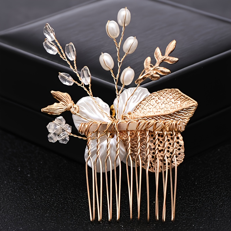 Silver Pearl Crystal Bridal Hair Comb Wedding Accessories