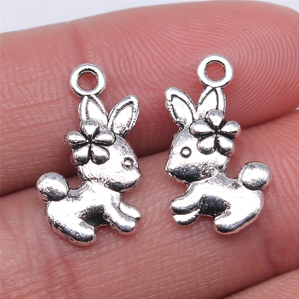 10Pcs Kawaii Animals Rabbit Charms for Jewelry Making Findings Cute Fruit  Strawberry Earring Keychain Pendant DIY