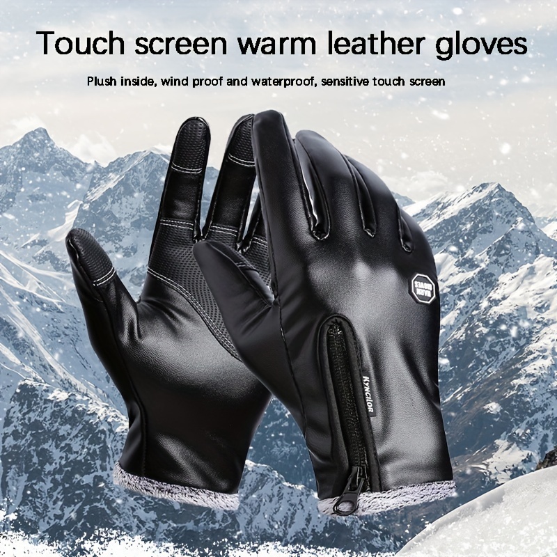 Winter Cycling Bike Gloves Men Women Full Finger Leather - Temu