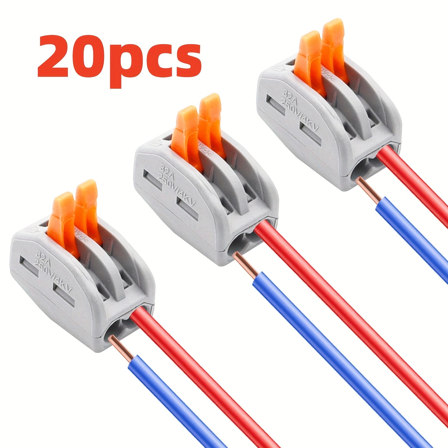 10 conectores de cable de palanca, 1 en 4 salidas, mini bloque de  terminales rápido, conectores eléctricos de empalme compacto, 24-12 AWG