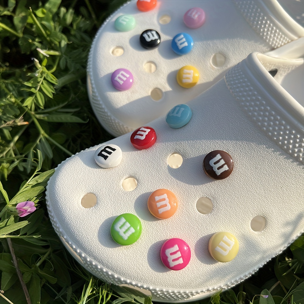 Fashion Jewelry Letter Croc Charms Jibbitz Simulation M Chocolate Beans  Shoes Decoration Realistic Rainbow Sugar Shoe Jibz Kids Gifts From 2,81 €