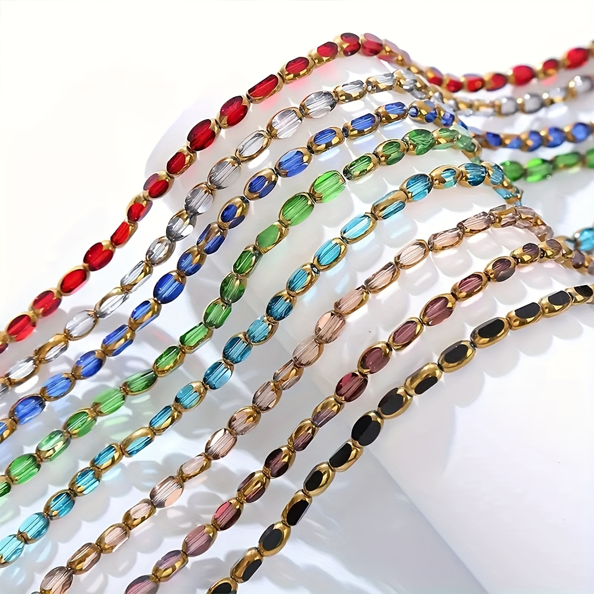 Artificial Crystal Faceted Glass Beads Color Plated Loose Spacer Beads For  Jewelry Making Diy Unique Bracelet Necklace Women's Jewelry Accessories -  Temu