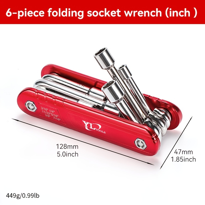 6pcs portable wrench mini folding hexagon socket wrench details 2