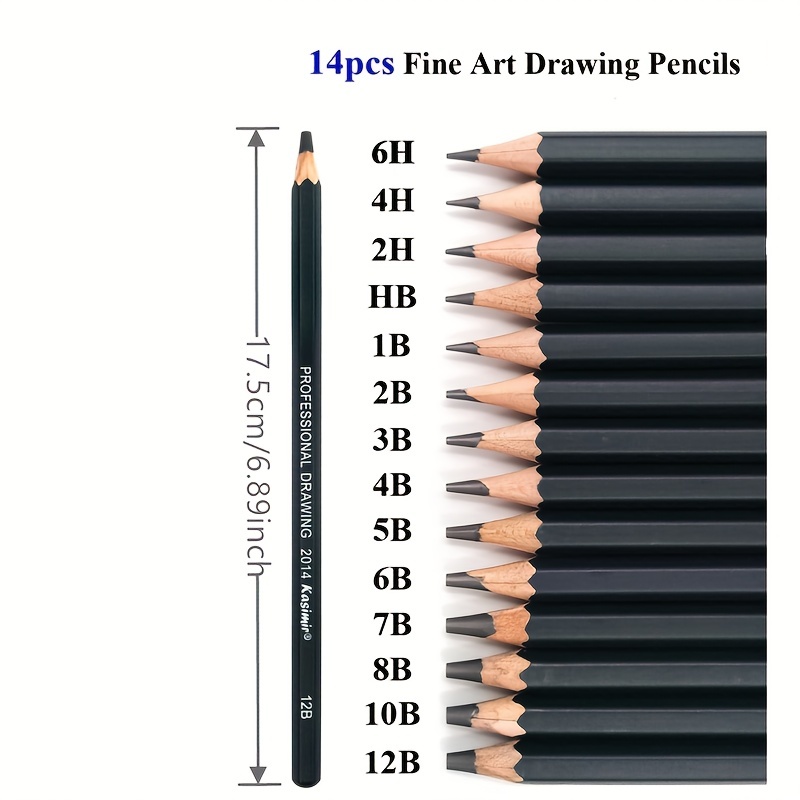 Premier 12-piece Graphite Drawing Pencils  3H/2H/H/HB/B/2B/3B/4B/5B/6B/8B/10B Professional Art Supplies Sketching  Painting Art Set Pencils in Metal Tin