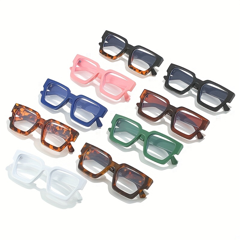 3 unidades de lentes de sol cuadrados de gran tamaño con parte superior  plana para mujer, lentes oscuros.