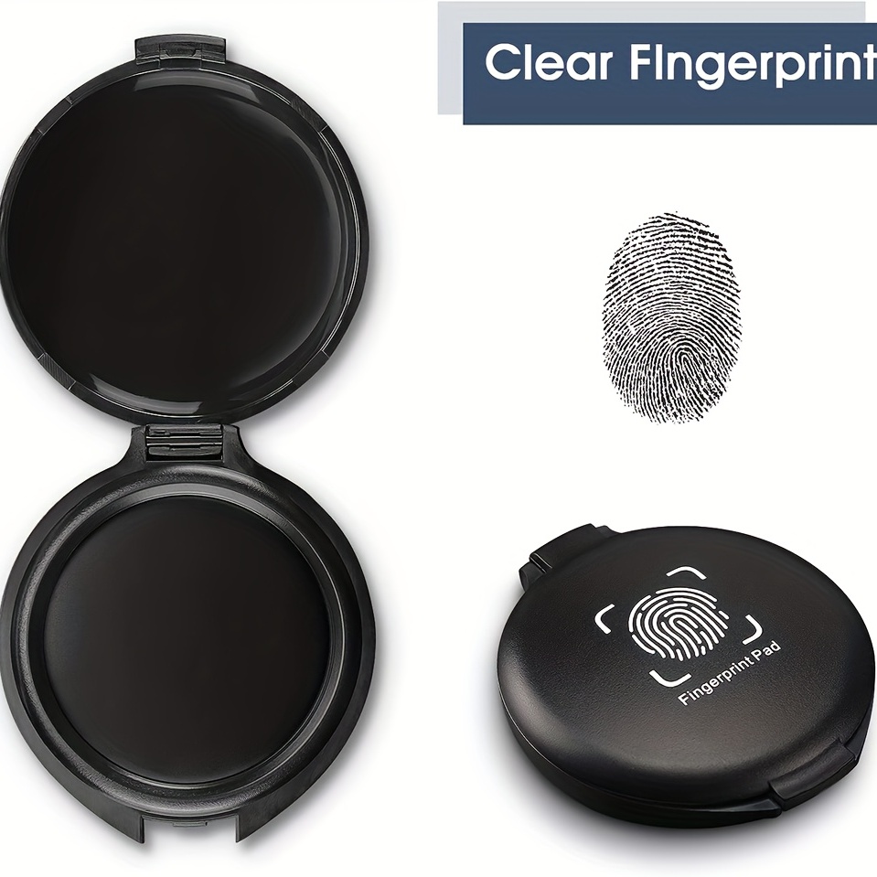 1pcs Fingerprint Fingerprint Ink Pad Mini Black Stamp Ink Pad