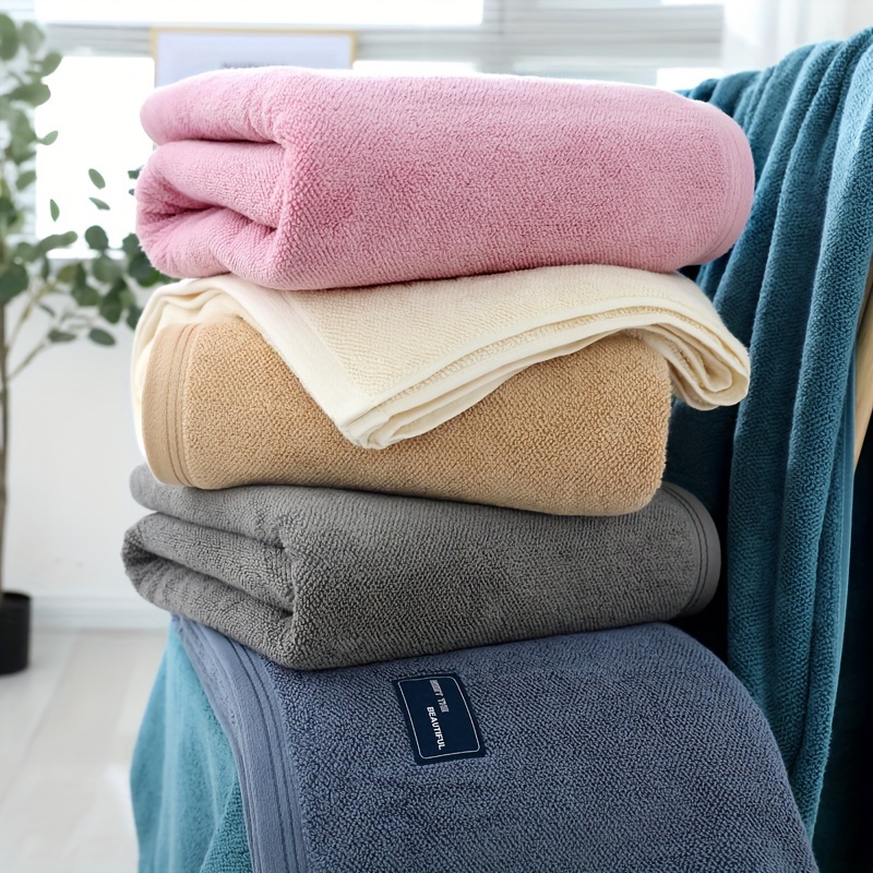 Solid Color Bath Sheet Pure Cotton Large Bath Towel Adult - Temu
