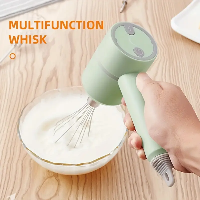 NAYAHOSE Hand Mixer Electric Garlic Chopper Egg Beater, Cordless Handheld  Food Processor with 300ML Glass Container, 3 Speed Adjustable, USB
