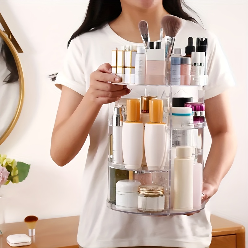 360 Rotating Makeup Organizer Diy Adjustable Bathroom Makeup - Temu