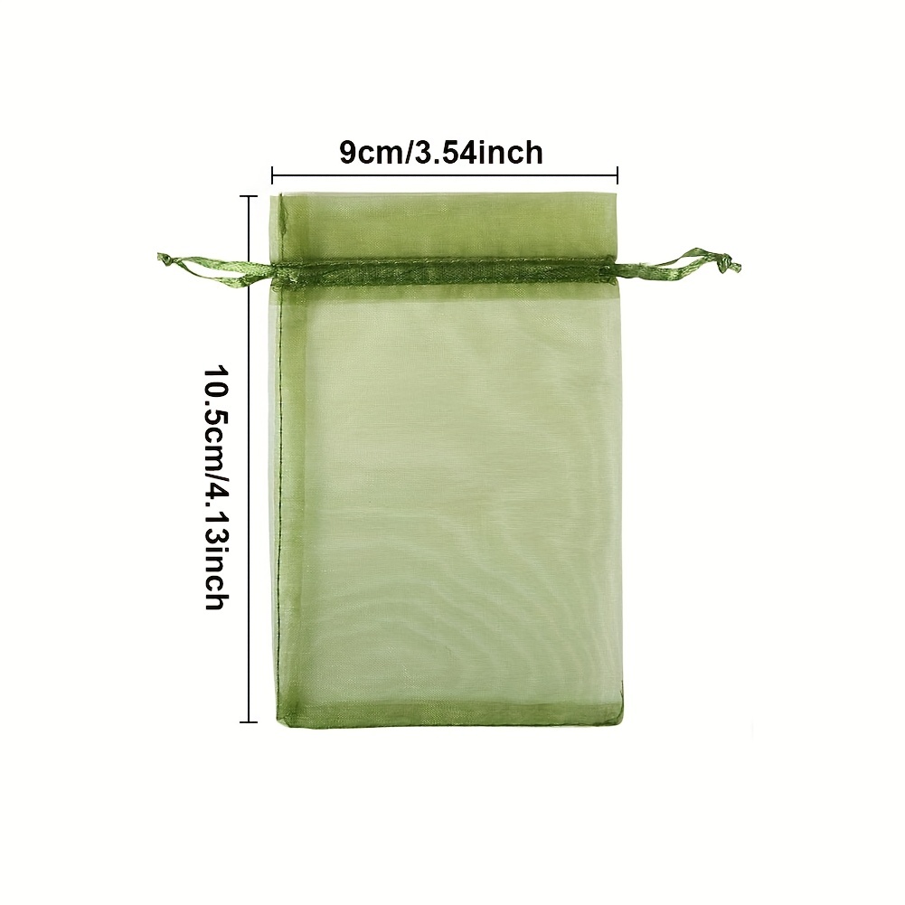 Olive Green Organza Drawstring Bags Candy Mesh Gift Bags - Temu