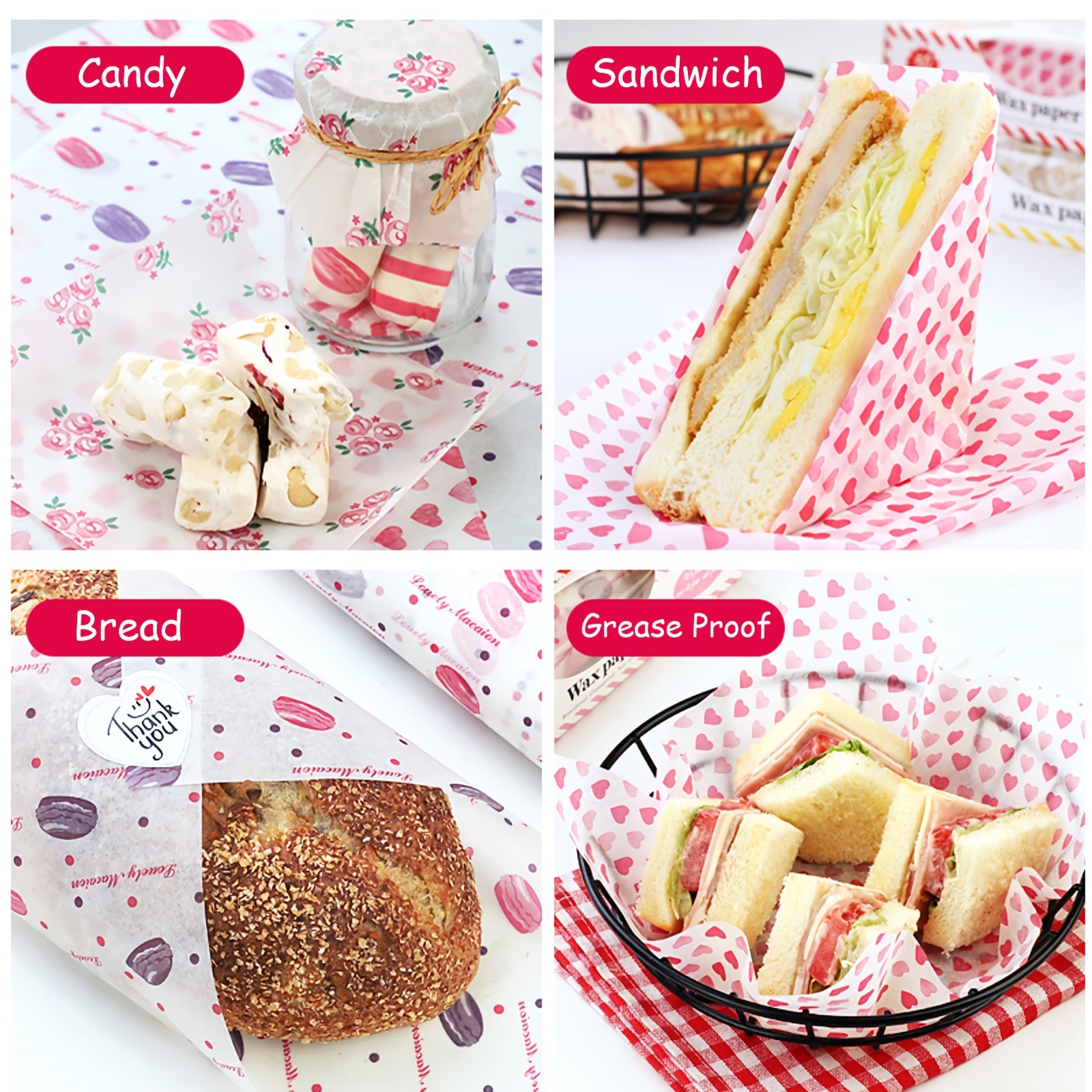 50pcs Wax Paper Disposable Food Wrapping Greaseproof Paper Soap Packaging Paper, Size: One Size