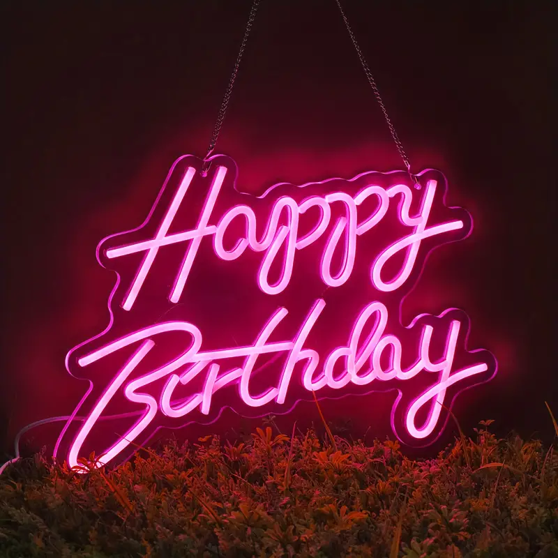Planzo It'S My Birthday Led Neon Light Sign Happy Birthday Party Wall Sign  Decor
