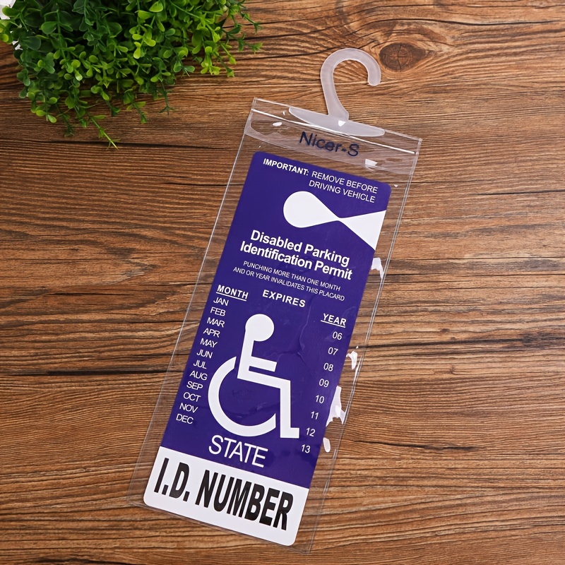 1 Borsa Per Cartellino Per Portatori Di Handicap Per Auto, Borsa Per Carte  Di Parcheggio, Borsa Per Appendere Auto Per Disabili