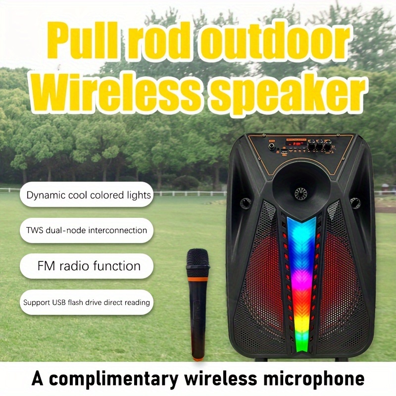 Altavoz Bluetooth portátil y máquina de karaoke - Sistema PA portátil con  micrófono inalámbrico, subwoofer profesional dual de 10 pulgadas con luces