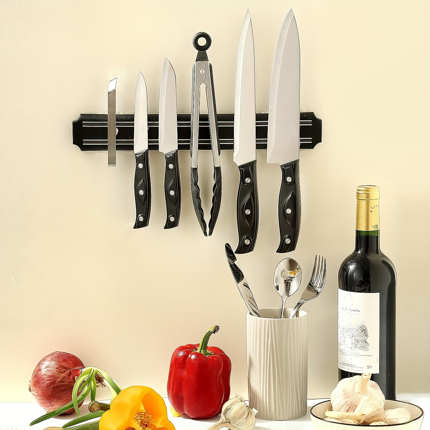 Organizador de cocina porta cuchillo utensilios magnetico soporte