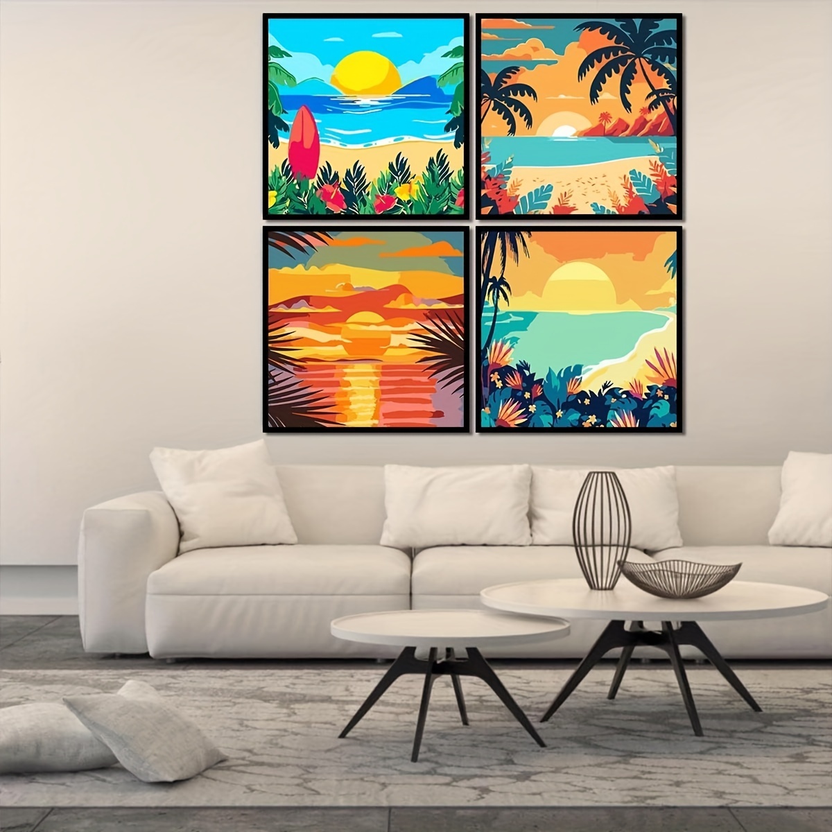 Beach Sunset Paint By Number For Adults Without Frame Diy - Temu