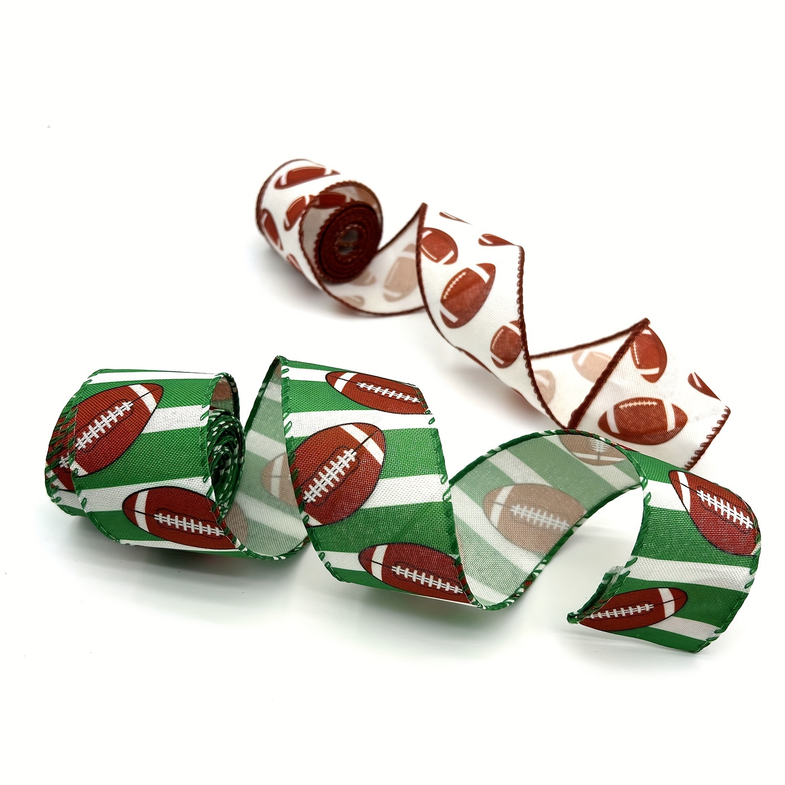 X 5 Yards Rugby Ball Ribbon Gridiron Wired Ribbon Brown - Temu