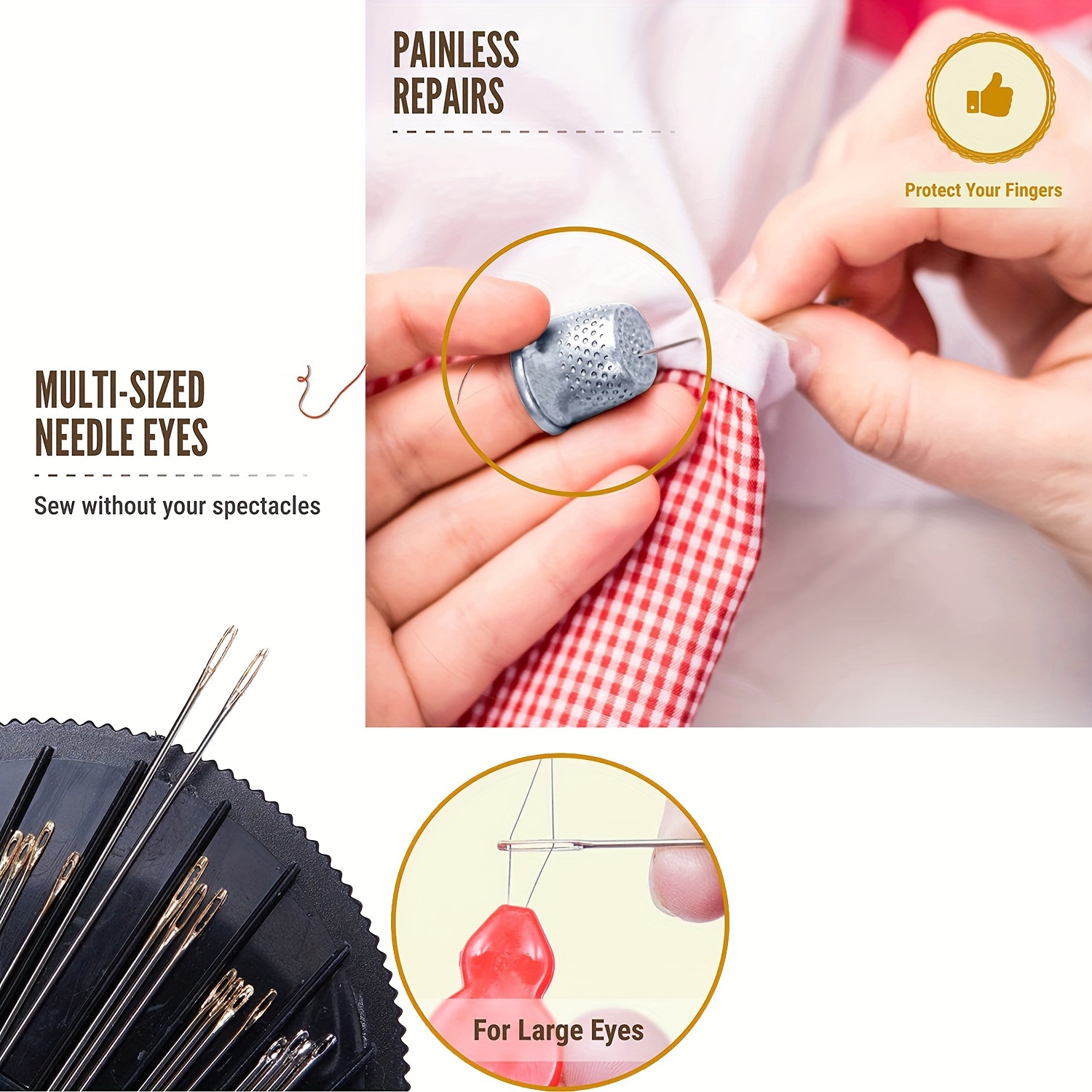 206pcs/set Sewing Kit, Thread Scissors Needles Thimbles Tape Measure,  Sewing Repair Kit For Beginner Travelers Emergency